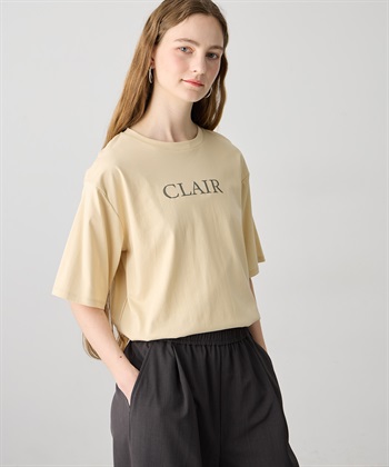 ロゴプリントTシャツ【接触冷感・吸水速乾】(ベージュ-M)