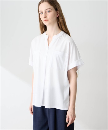 イージーエレガンススキッパーTシャツ【接触冷感】(オフホワイト-M)