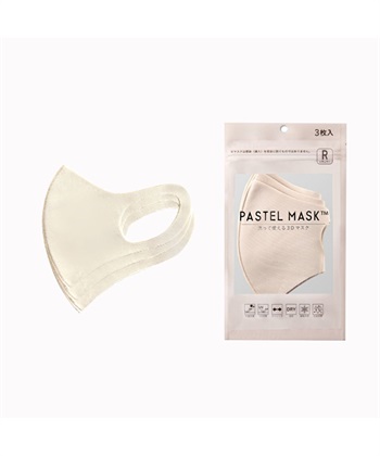 PASTEL MASK パステルマスク　3枚入り　接触冷感　UV対策　ストレッチ　洗って使える3Ｄマスク(ベージュ-レギュラー)