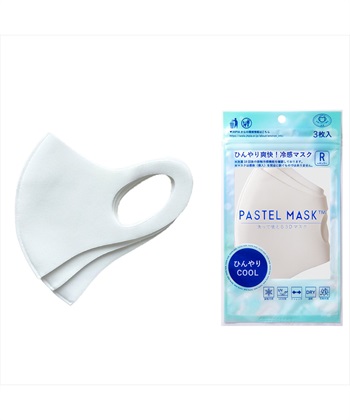 PASTEL MASK パステルマスク　ひんやりCOOL 3枚入　接触冷感　UV対策　ストレッチ　洗って使える3Ｄマスク(オフホワイト-レギュラー)