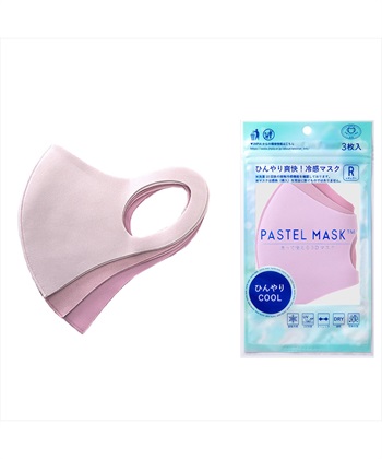 PASTEL MASK パステルマスク　ひんやりCOOL 3枚入　接触冷感　UV対策　ストレッチ　洗って使える3Ｄマスク(ピンクアソート-レギュラー)
