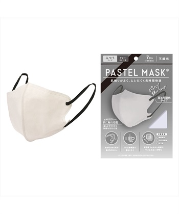 PASTELMASK　不織布 7枚入り 個包装使い捨て立体マスク シルクタッチ生地 肌にやさしい BFE PFE VFE 99％カット 美シルエット 三層構造(グレー×黒-ふつう)
