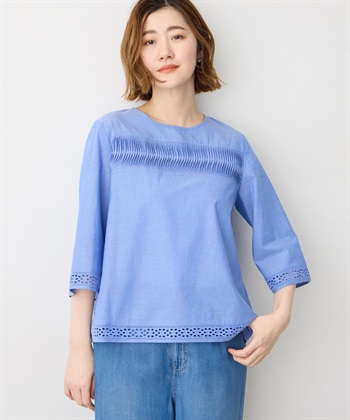Petit Honfleur ピンタックレースブラウス