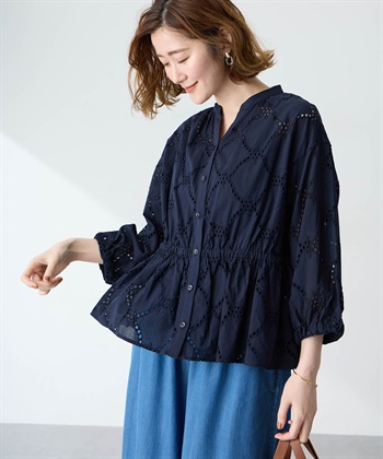 Petit Honfleur レースドロストブラウス