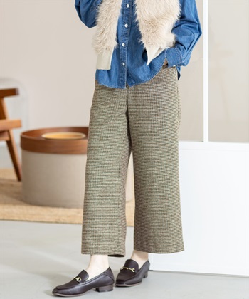 Petit Honfleur チェックワイドパンツ