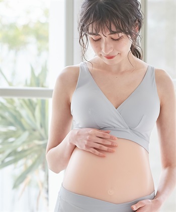 接触冷感 ブラジャー (マタニティ&授乳 楽々ブラ)(Ｌグリーン-Ｍ)