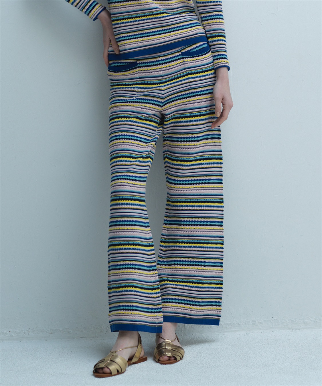 49AV JUNKO SHIMADA 【TIME SALE】ファンシーボーダーニットパンツ_main
