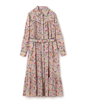 【TIME SALE】ペイズリープリントワンピース(ピンク-9号)