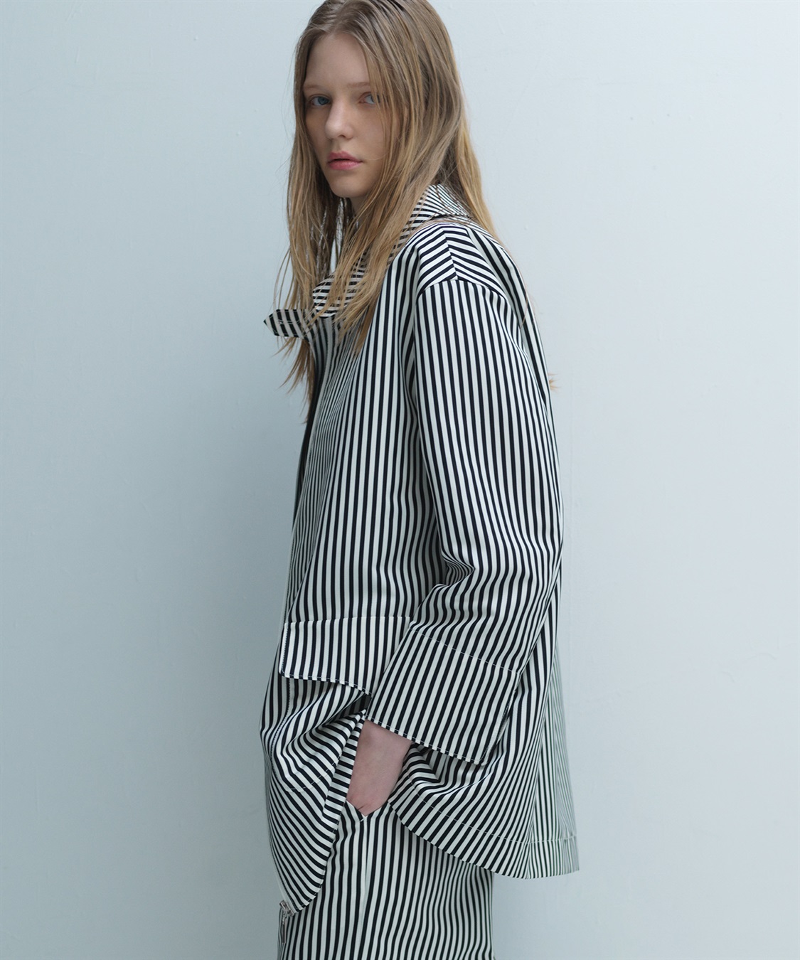 49AV JUNKO SHIMADA 【TIME SALE】グログランストライプコート_main