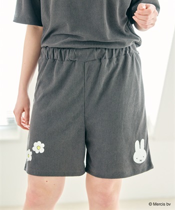 【miffy/ミッフィー】パイルリブショートパンツ/ルームウェア◆別注◆上下別売り（2026SS）(グレー-M)