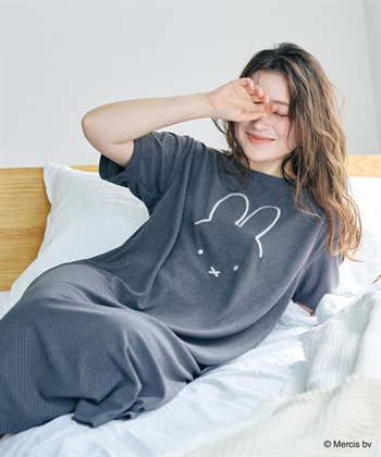 【miffy/ミッフィー】パイルリブワンピース/ルームウェア◆別注◆（2026SS）(グレー-M)