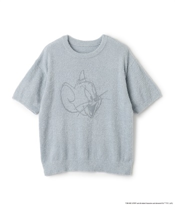 【TOM and JERRY/トムとジェリー】トムジェリもこもこルームウェア半袖トップス（上下別売り）(ブルー-M)