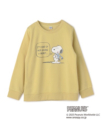 【PEANUTS/ピーナッツ】SNOOPY/スヌーピーフロントプリント裏起毛スウェットトレーナー（2025AW）(イエロー-M)