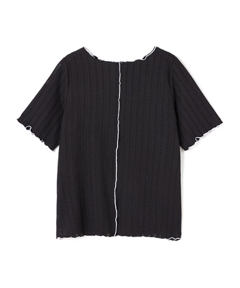 【anyfee/大きいサイズ】前後2WAYボートネックメローTシャツ(ブラック-LL)