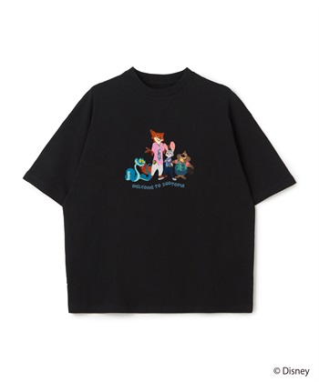 【Zootopia 2/ズートピア2】キャラクタープリント半袖Tシャツ / Over Harf Sleeve T-shirt《UNISEX》(ブラック-M)