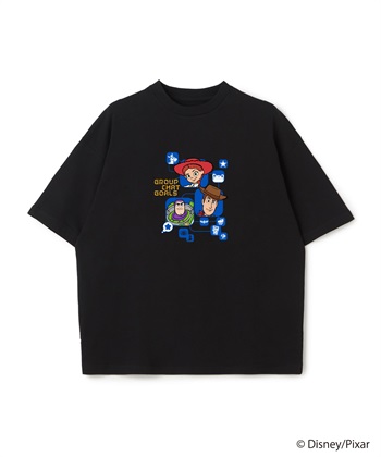 【TOY STORY 5/トイ・ストーリー5】キャラクタープリント半袖Tシャツ / Over Harf Sleeve T-shirt《UNISEX》(ブラック-M)