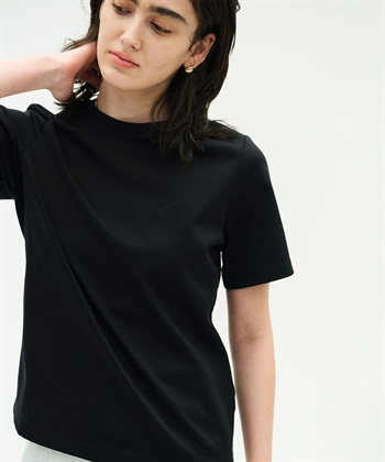 <TIME SALE>ロゴ刺繍Tシャツ【CLEAN MOTION】(ブラック-F)