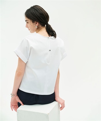 バックジップTシャツ【CLEAN MOTION】(ホワイト-F)