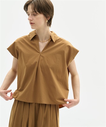<TIME SALE>ナイロンタスランスキッパーシャツ【AIRY MOTION】(キャメル-F)