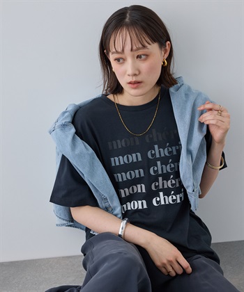 《UV・接触冷感》エブ楽 ロゴプリントTシャツ(チャコール-Ｍ)