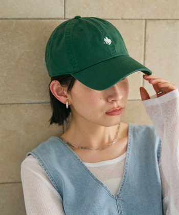 POLO プレイヤー刺繍キャップ(ダークグリーン-フリー)