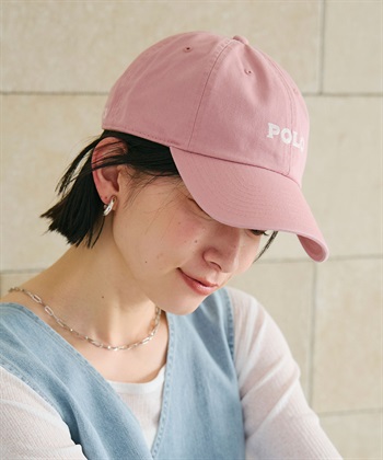POLO ロゴ刺繍キャップ(ピンク-フリー)