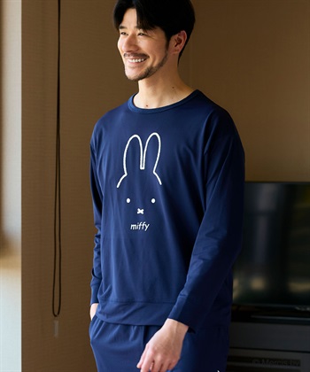 HOGUSU 長袖Tシャツ miffy(ネイビー-Ｓ)