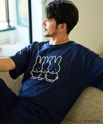 HOGUSU 半袖Tシャツ miffy(ネイビー-Ｓ)
