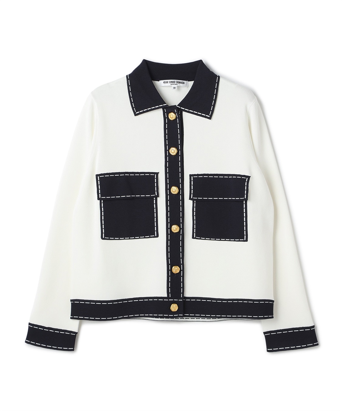 49AV JUNKO SHIMADA 配色ラインニットカーディガン_sub_20